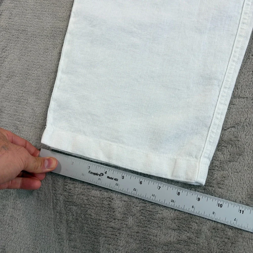TODD SNYDER Straight Fit 100% Linen Beach Pants in White Men 2XL Drawcord NWT‎